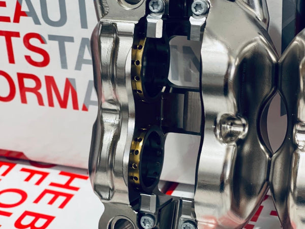 BREMBO Front Brake Caliper - GP4-PR, P4 32/36mm, Billet Monobloc,108mm Radial Mount, Nickel (Left & Right ) - XB6E510 & XB6E511