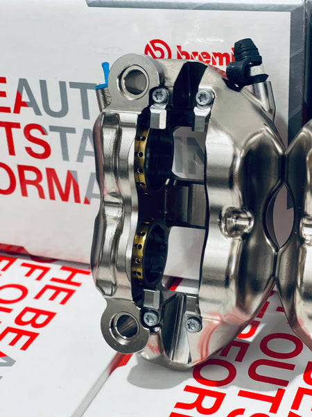 BREMBO Front Brake Caliper - GP4-PR, P4 32/36mm, Billet Monobloc,108mm Radial Mount, Nickel (Left & Right ) - XB6E510 & XB6E511