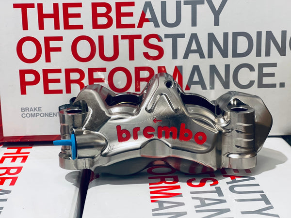 BREMBO Front Brake Caliper - GP4-PR, P4 32/36mm, Billet Monobloc,108mm Radial Mount, Nickel (Left & Right ) - XB6E510 & XB6E511
