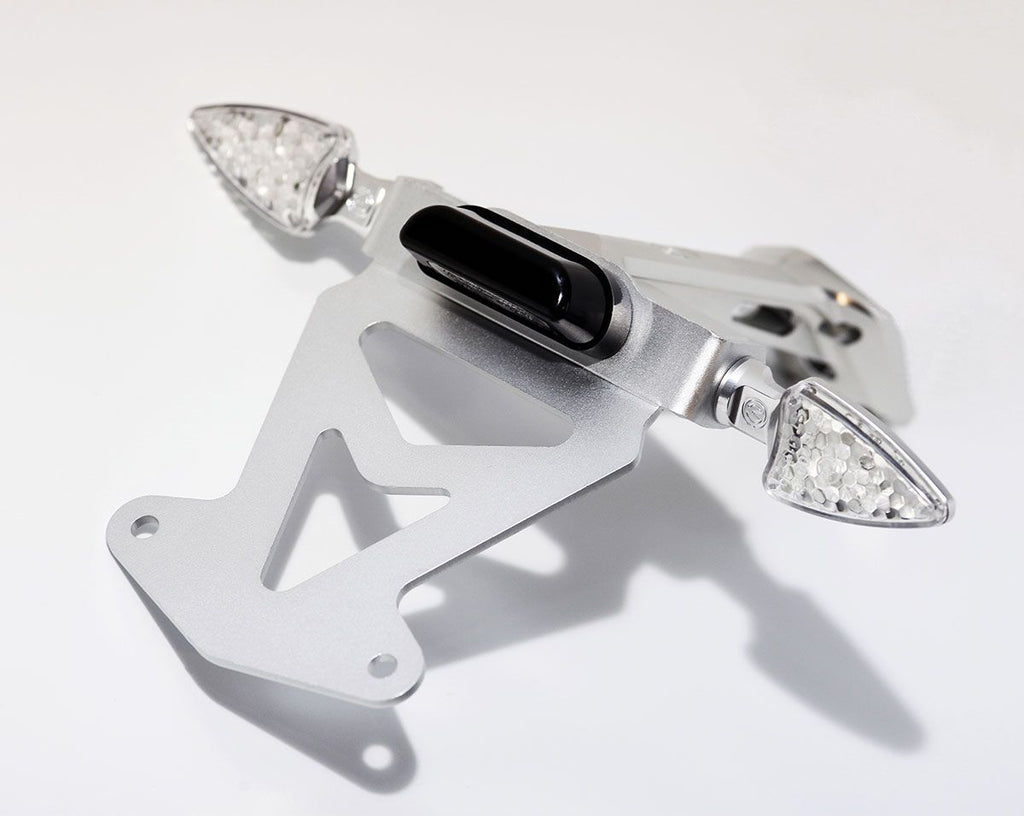MOTO CORSE License plate support kit with license plate light and Syencro blinkers pair 104101164
