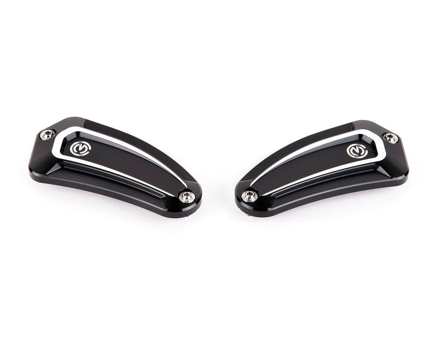MOTO CORSE New Design pair oil reservoir caps with Titanium screws for OEM Nissin clutch and brake master cylinders 104147050