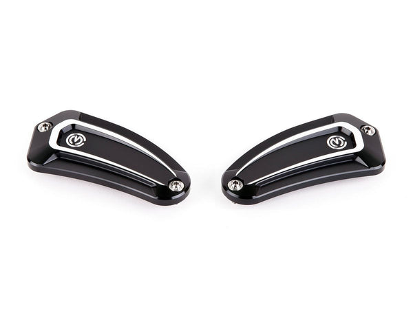 MOTO CORSE New Design pair oil reservoir caps with Titanium screws for OEM Nissin clutch and brake master cylinders 104147050