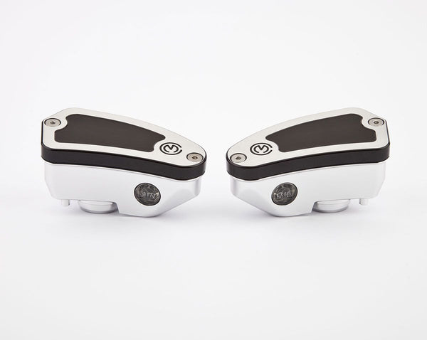 MOTO CORSE Pair oil reservoirs for OEM Nissin clutch and brake master cylinders (caps included) 104147045