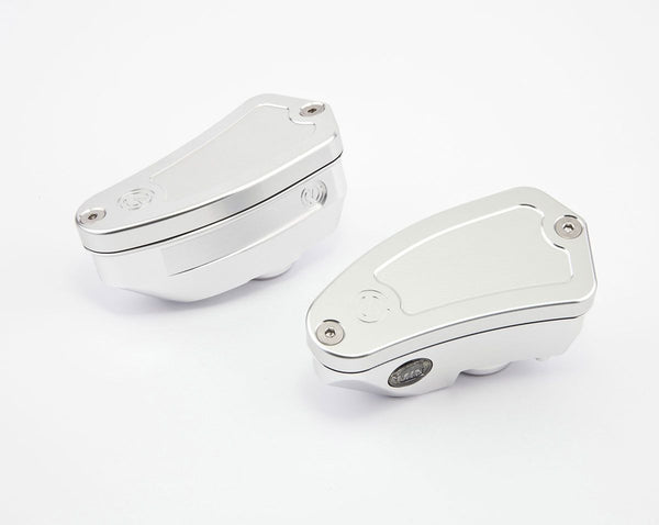 MOTO CORSE Pair oil reservoirs for OEM Nissin clutch and brake master cylinders (caps included) 104147045
