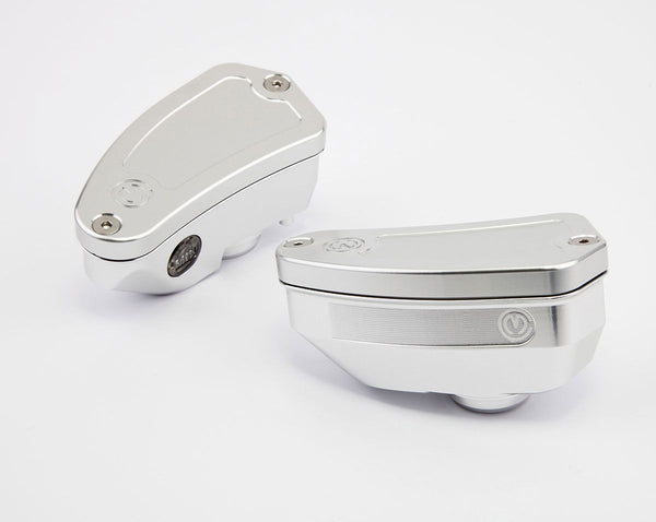 MOTO CORSE Pair oil reservoirs for OEM Nissin clutch and brake master cylinders (caps included) 104147045