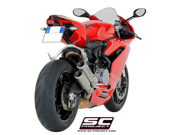 SC PROJECT DUCATI PANIGALE 959 CR-T TWIN TITANIUM MUFFLERS WITH LINK PIPE / D20-DT36T
