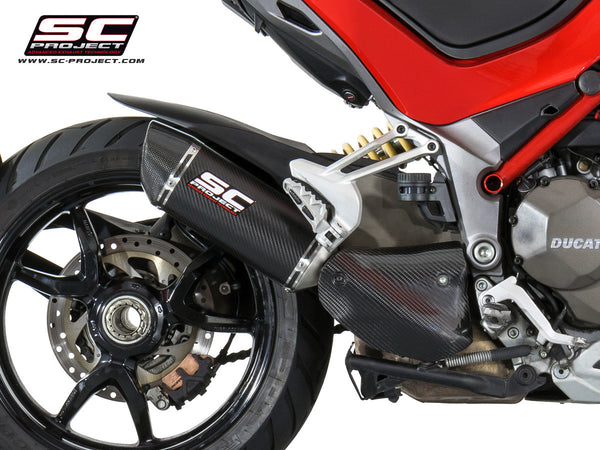 SC PROJECT DUCATI MULTISTRADA 1200 '15-17 OVAL MUFFLER WITH CARBON HEAT COVER