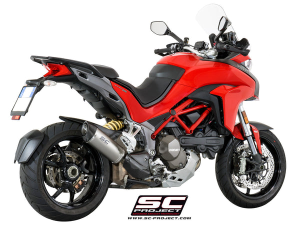SC PROJECT DUCATI MULTISTRADA 1200 '15-17 OVAL MUFFLER WITH CARBON HEAT COVER